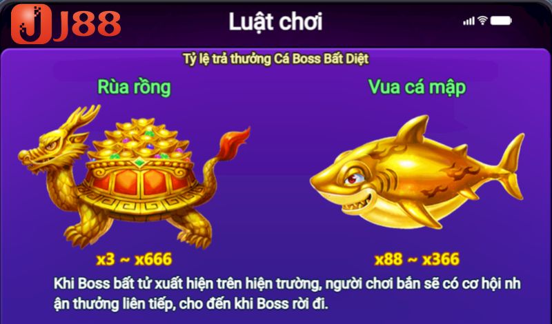 Hệ số thưởng trong bắn cá vàng được hiển thị chi tiết